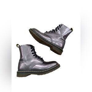 Dr. Martens Women’s Size 7, 1460 Pascal Chroma Metallic Leather Boots in Silver